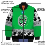 personalized marshall thundering herd circle skull green black bomber jacket best selling