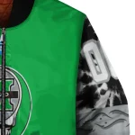 personalized marshall thundering herd circle skull green black bomber jacket best selling