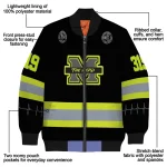 personalized marshall thundering herd heartbeat accent black green bomber jacket best selling
