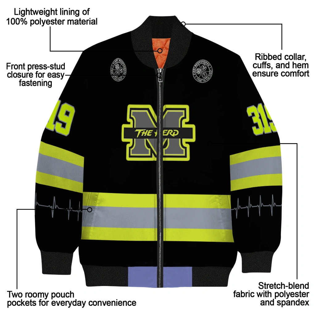 personalized marshall thundering herd heartbeat accent black green bomber jacket new arrival personalized marshall thundering herd heartbeat accent black green bomber jacket new arrival