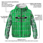 personalized marshall thundering herd lightning strike grid green windbreaker jacket best selling