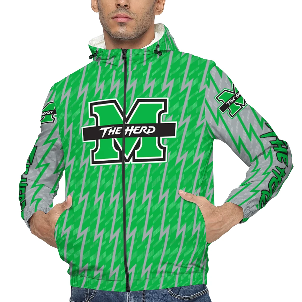 personalized marshall thundering herd lightning strike grid green windbreaker jacket top rated personalized marshall thundering herd lightning strike grid green windbreaker jacket top rated