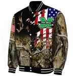 personalized marshall thundering herd patriot deer camouflage varsity jacket best selling