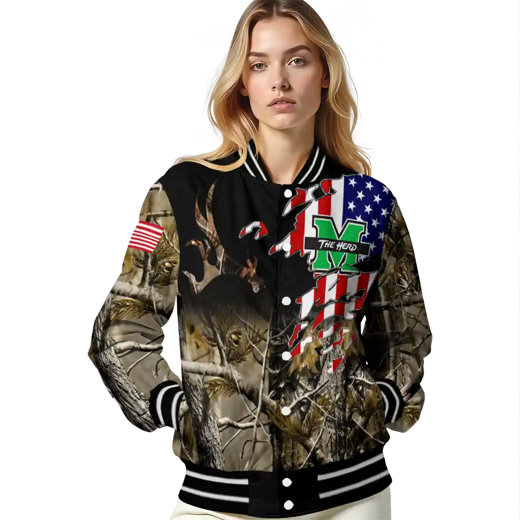 personalized marshall thundering herd patriot deer camouflage varsity jacket latest model personalized marshall thundering herd patriot deer camouflage varsity jacket latest model