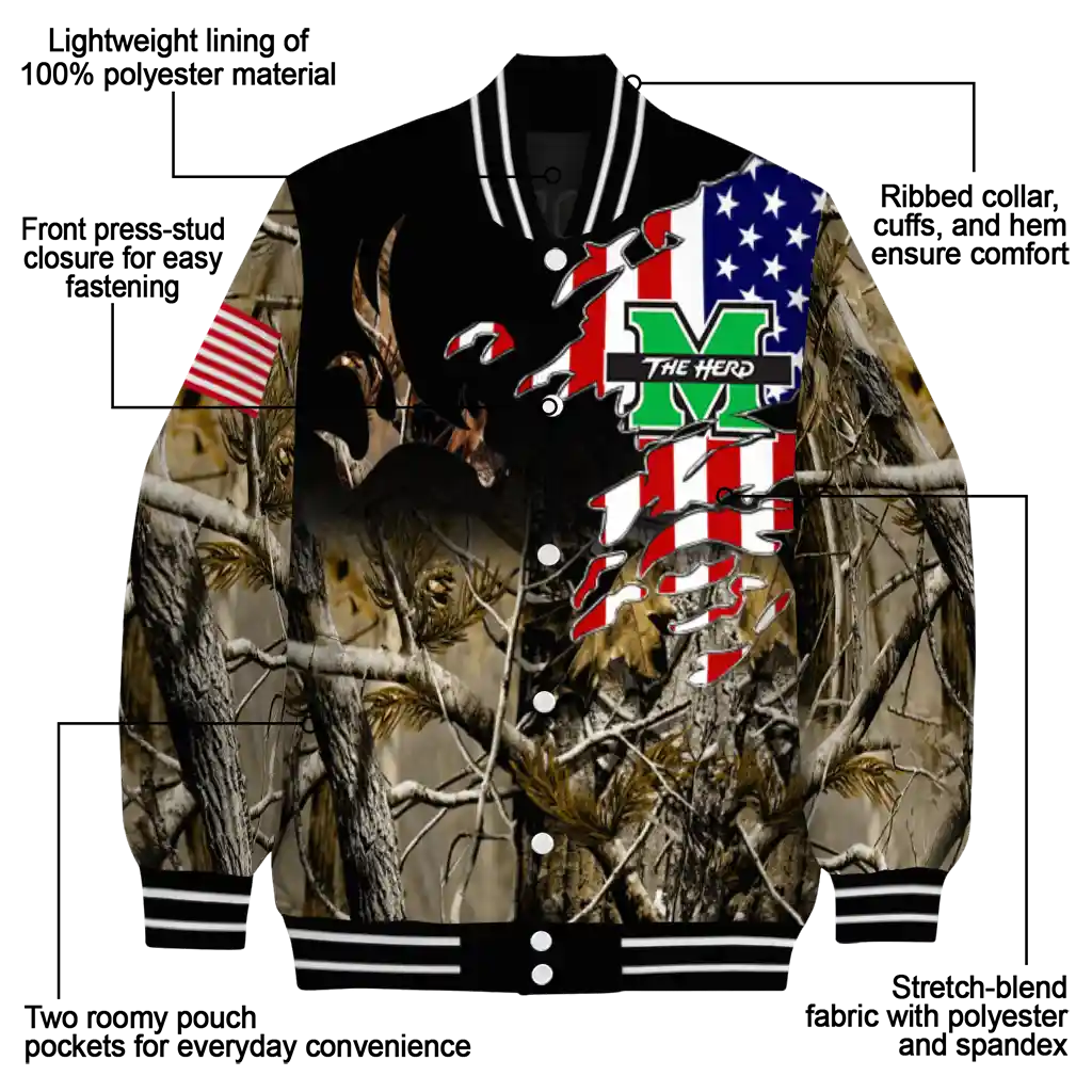 personalized marshall thundering herd patriot deer camouflage varsity jacket new arrival personalized marshall thundering herd patriot deer camouflage varsity jacket new arrival