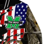 personalized marshall thundering herd patriot deer camouflage varsity jacket best selling