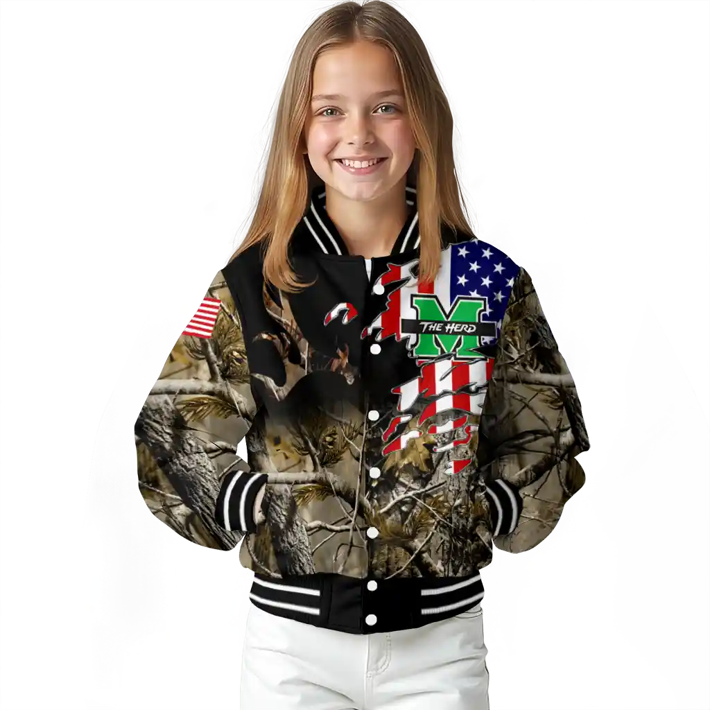 personalized marshall thundering herd patriot deer camouflage varsity jacket top rated personalized marshall thundering herd patriot deer camouflage varsity jacket top rated