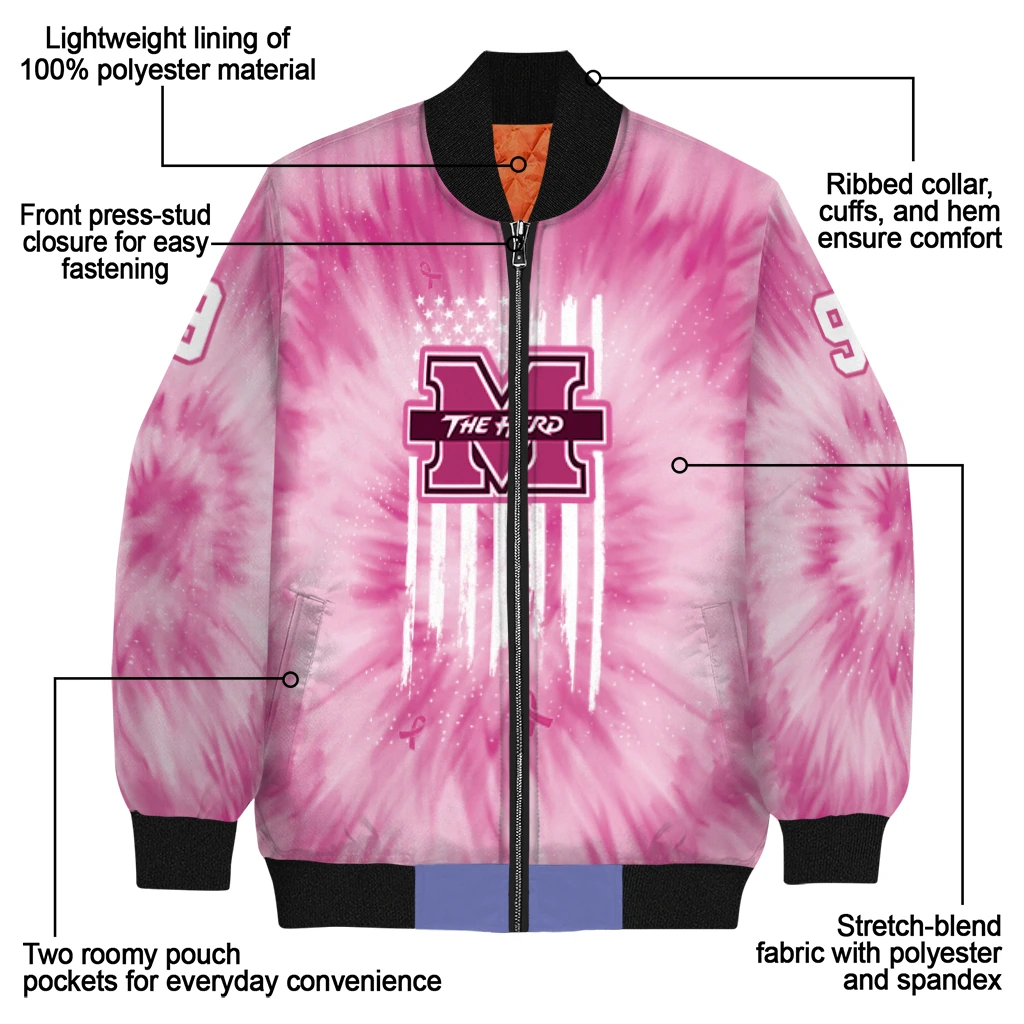 personalized marshall thundering herd pink tie dye pink bomber jacket new arrival personalized marshall thundering herd pink tie dye pink bomber jacket new arrival