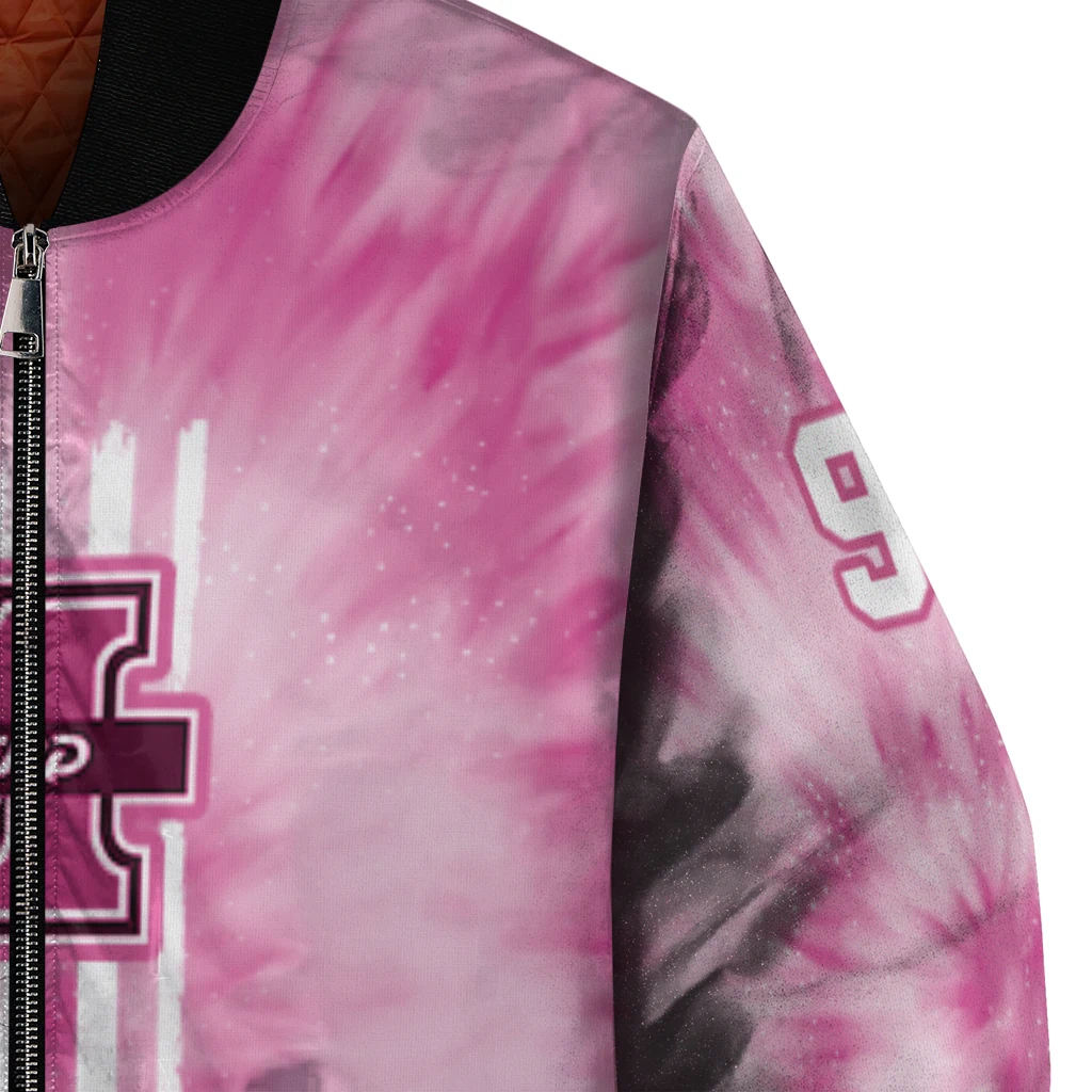 personalized marshall thundering herd pink tie dye pink bomber jacket premium grade personalized marshall thundering herd pink tie dye pink bomber jacket premium grade