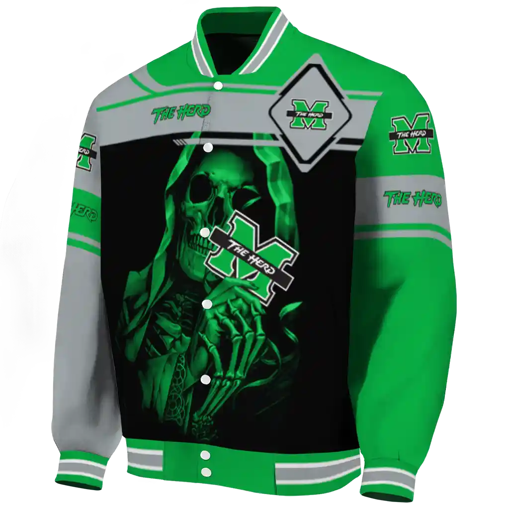 personalized marshall thundering herd reaper hands green black varsity jacket best selling personalized marshall thundering herd reaper hands green black varsity jacket best selling