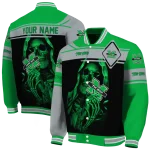 personalized marshall thundering herd reaper hands green black varsity jacket best selling