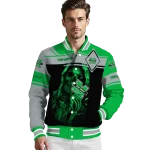 personalized marshall thundering herd reaper hands green black varsity jacket best selling