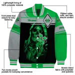personalized marshall thundering herd reaper hands green black varsity jacket best selling