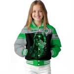 personalized marshall thundering herd reaper hands green black varsity jacket best selling
