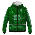 personalized marshall thundering herd shards cluster green windbreaker jacket best selling