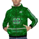 personalized marshall thundering herd shards cluster green windbreaker jacket best selling