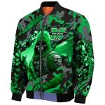 personalized marshall thundering herd skull horde green bomber jacket best selling