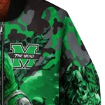 personalized marshall thundering herd skull horde green bomber jacket best selling