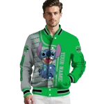 personalized marshall thundering herd stitch laughing green varsity jacket best selling