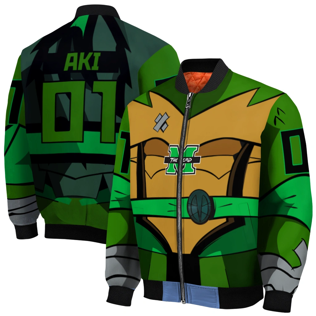 personalized marshall thundering herd turtle armor bomber jacket best selling personalized marshall thundering herd turtle armor bomber jacket best selling