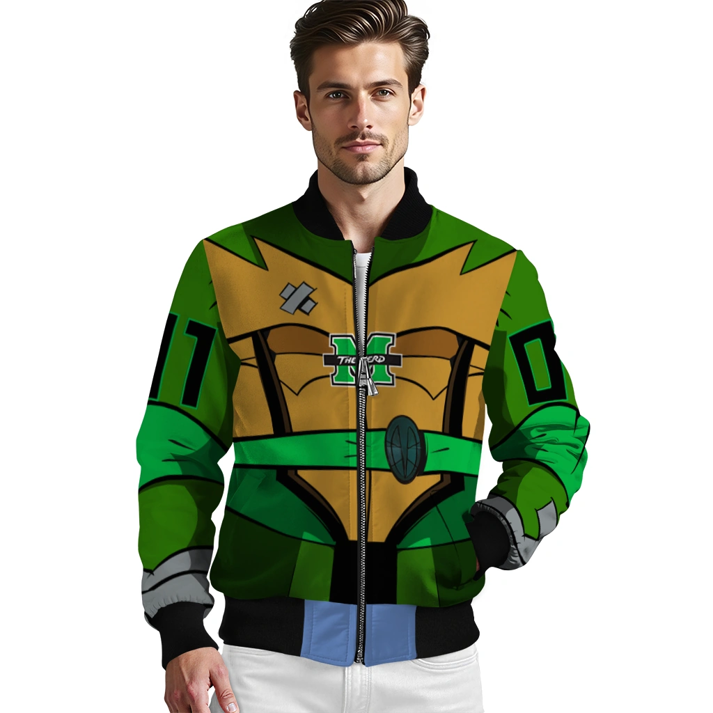 personalized marshall thundering herd turtle armor bomber jacket high quality personalized marshall thundering herd turtle armor bomber jacket high quality
