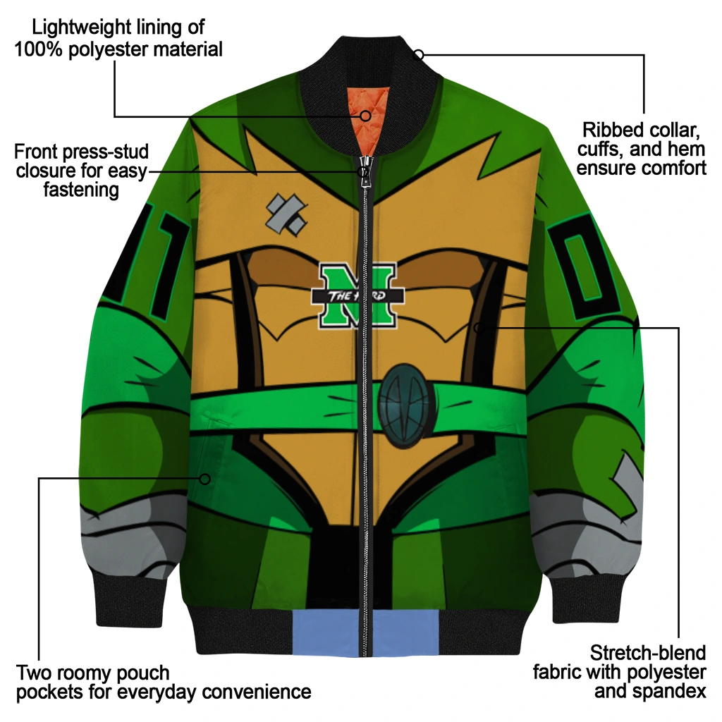personalized marshall thundering herd turtle armor bomber jacket new arrival personalized marshall thundering herd turtle armor bomber jacket new arrival