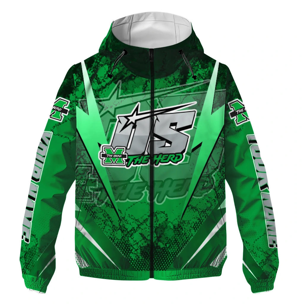 personalized marshall thundering herd us rock star green windbreaker jacket best selling personalized marshall thundering herd us rock star green windbreaker jacket best selling