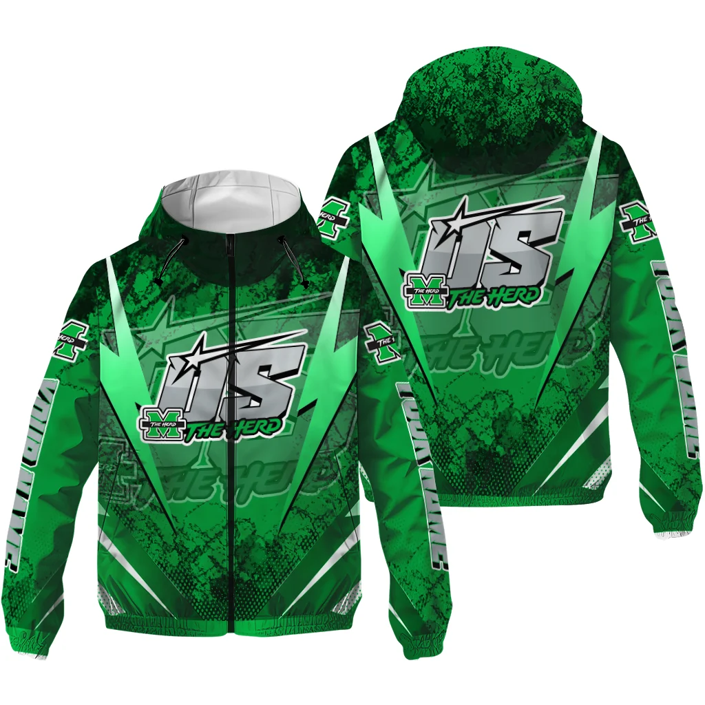 personalized marshall thundering herd us rock star green windbreaker jacket high quality personalized marshall thundering herd us rock star green windbreaker jacket high quality