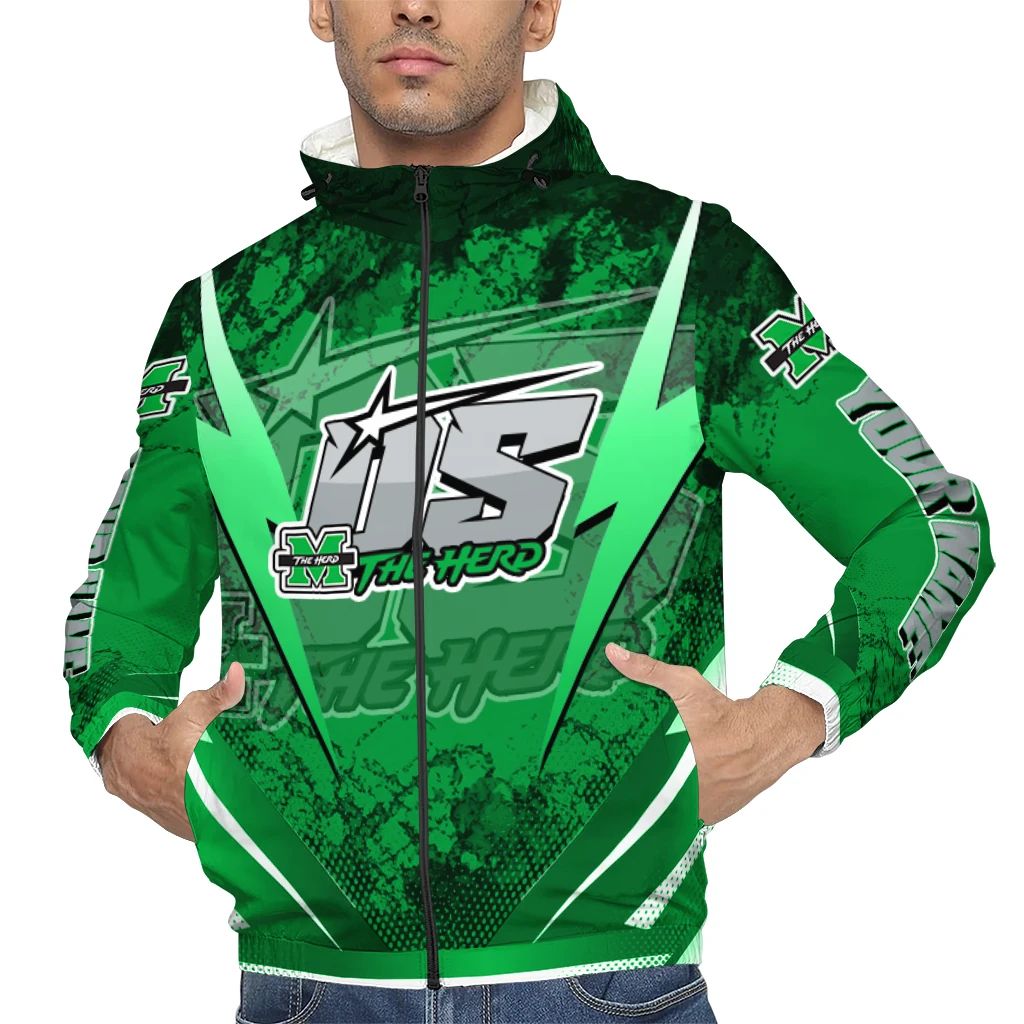 personalized marshall thundering herd us rock star green windbreaker jacket top rated personalized marshall thundering herd us rock star green windbreaker jacket top rated