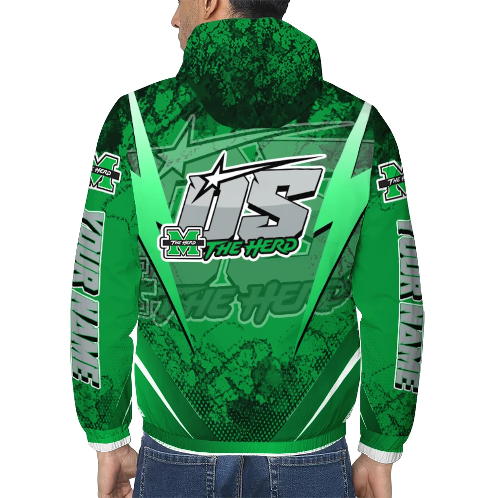 personalized marshall thundering herd us rock star green windbreaker jacket trendy personalized marshall thundering herd us rock star green windbreaker jacket trendy