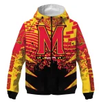 personalized maryland terrapins brick motion red black windbreaker jacket best selling