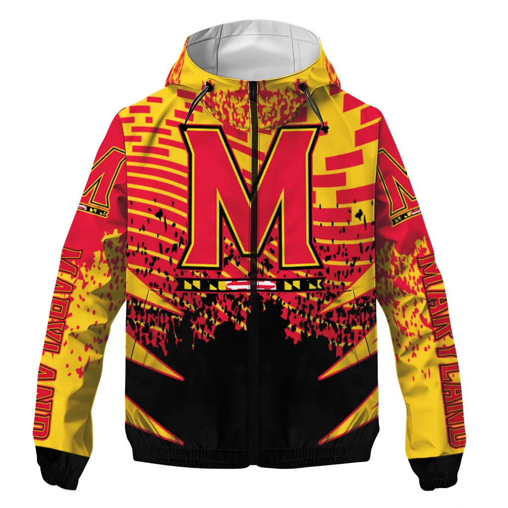 personalized maryland terrapins brick motion red black windbreaker jacket best selling personalized maryland terrapins brick motion red black windbreaker jacket best selling