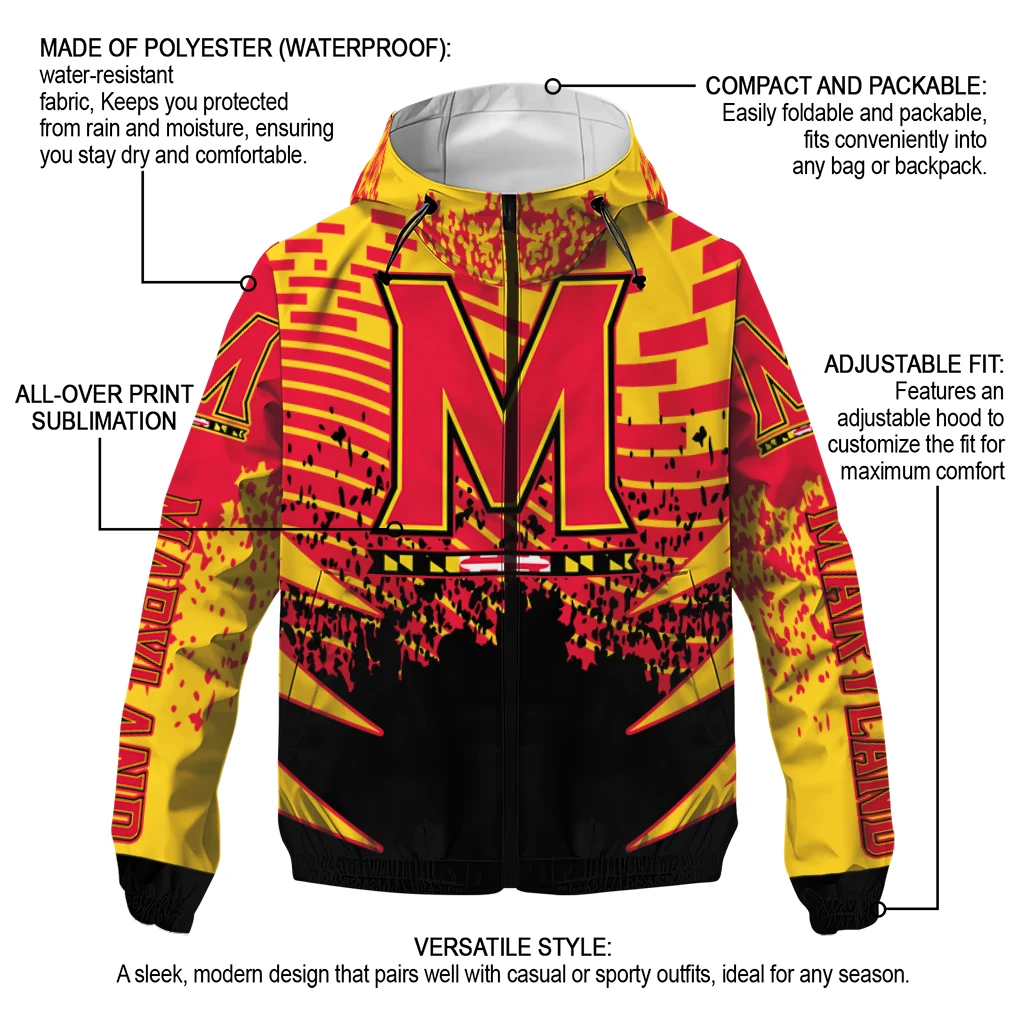 personalized maryland terrapins brick motion red black windbreaker jacket new arrival personalized maryland terrapins brick motion red black windbreaker jacket new arrival
