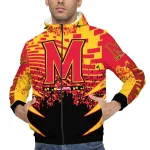 personalized maryland terrapins brick motion red black windbreaker jacket best selling