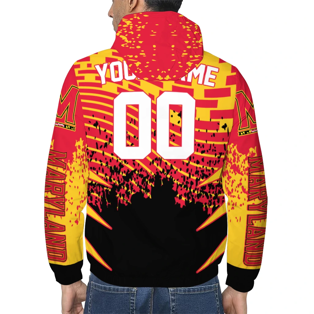 personalized maryland terrapins brick motion red black windbreaker jacket trendy personalized maryland terrapins brick motion red black windbreaker jacket trendy