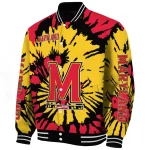 personalized maryland terrapins burst splatter red varsity jacket best selling