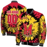 personalized maryland terrapins burst splatter red varsity jacket best selling