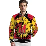 personalized maryland terrapins burst splatter red varsity jacket best selling