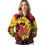 personalized maryland terrapins burst splatter red varsity jacket best selling