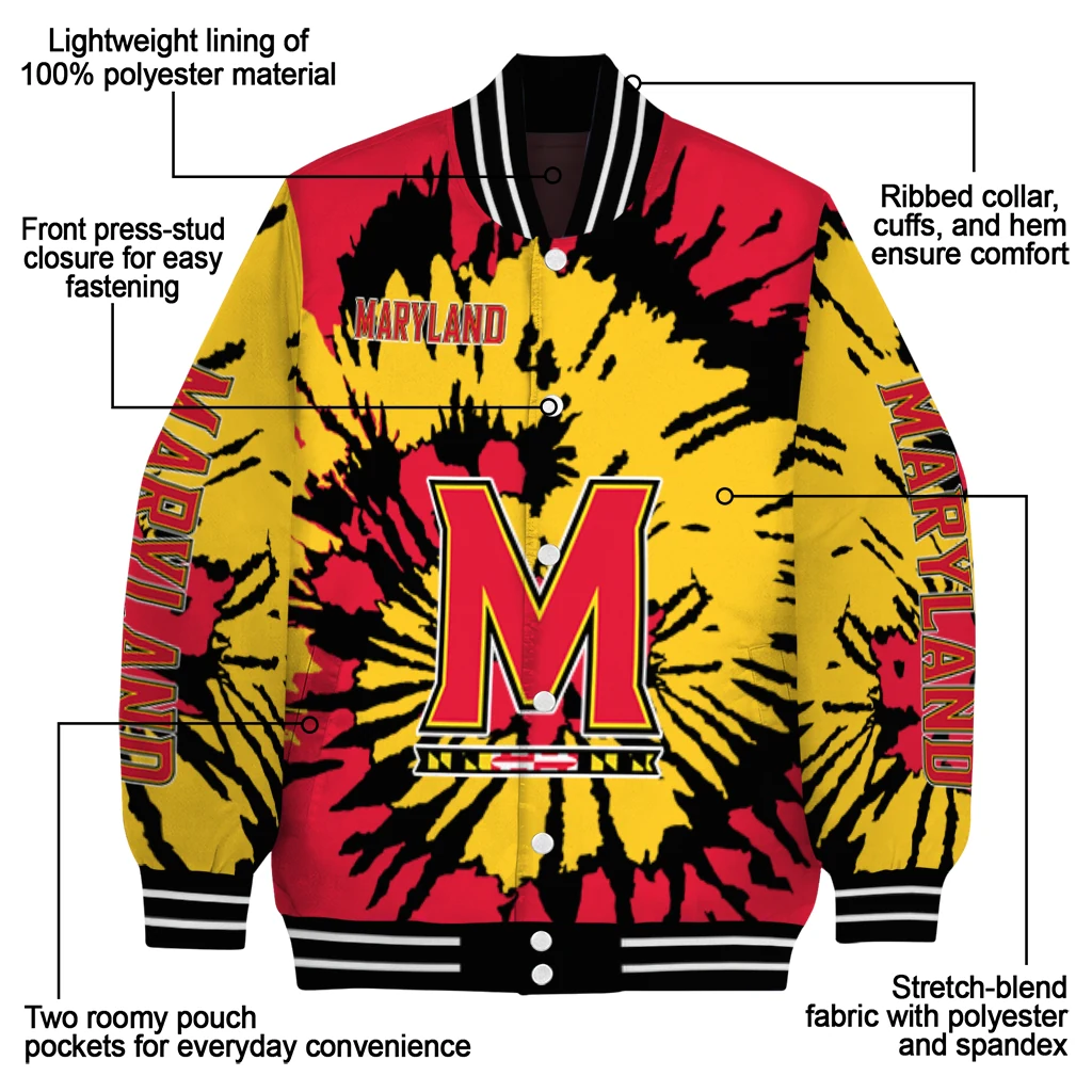 personalized maryland terrapins burst splatter red varsity jacket new arrival personalized maryland terrapins burst splatter red varsity jacket new arrival
