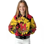 personalized maryland terrapins burst splatter red varsity jacket best selling