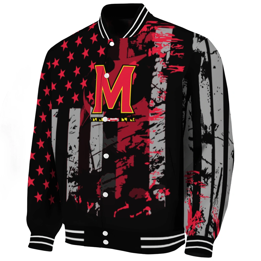 personalized maryland terrapins star stripes red black varsity jacket best selling personalized maryland terrapins star stripes red black varsity jacket best selling