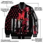 personalized maryland terrapins star stripes red black varsity jacket best selling