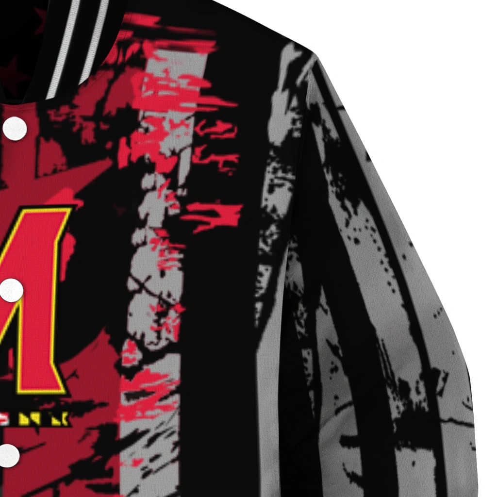 personalized maryland terrapins star stripes red black varsity jacket premium grade personalized maryland terrapins star stripes red black varsity jacket premium grade