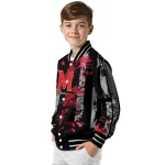 personalized maryland terrapins star stripes red black varsity jacket best selling