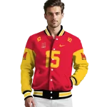 personalized maryland terrapins team patch red varsity jacket best selling