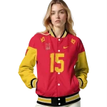 personalized maryland terrapins team patch red varsity jacket best selling