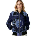 personalized memphis grizzlies burst splatter blue bomber jacket best selling