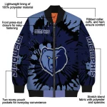personalized memphis grizzlies burst splatter blue bomber jacket best selling