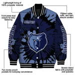 personalized memphis grizzlies burst splatter blue varsity jacket best selling